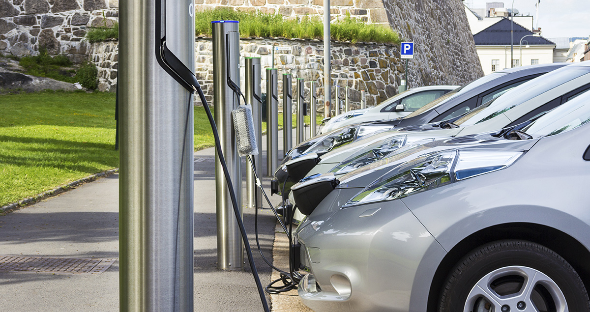 Electric vehicle charging stations are now a common sight in towns and cities.