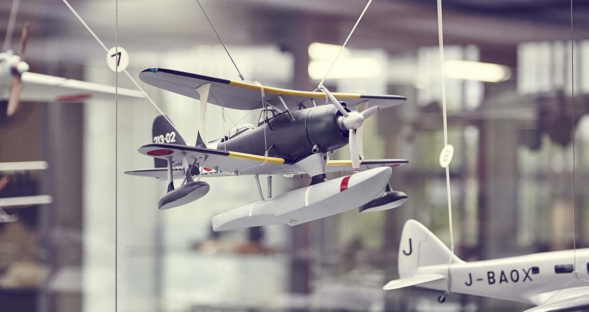 Scale model aircraft in the History of Vehicles. Ships and electric trains are also on display.