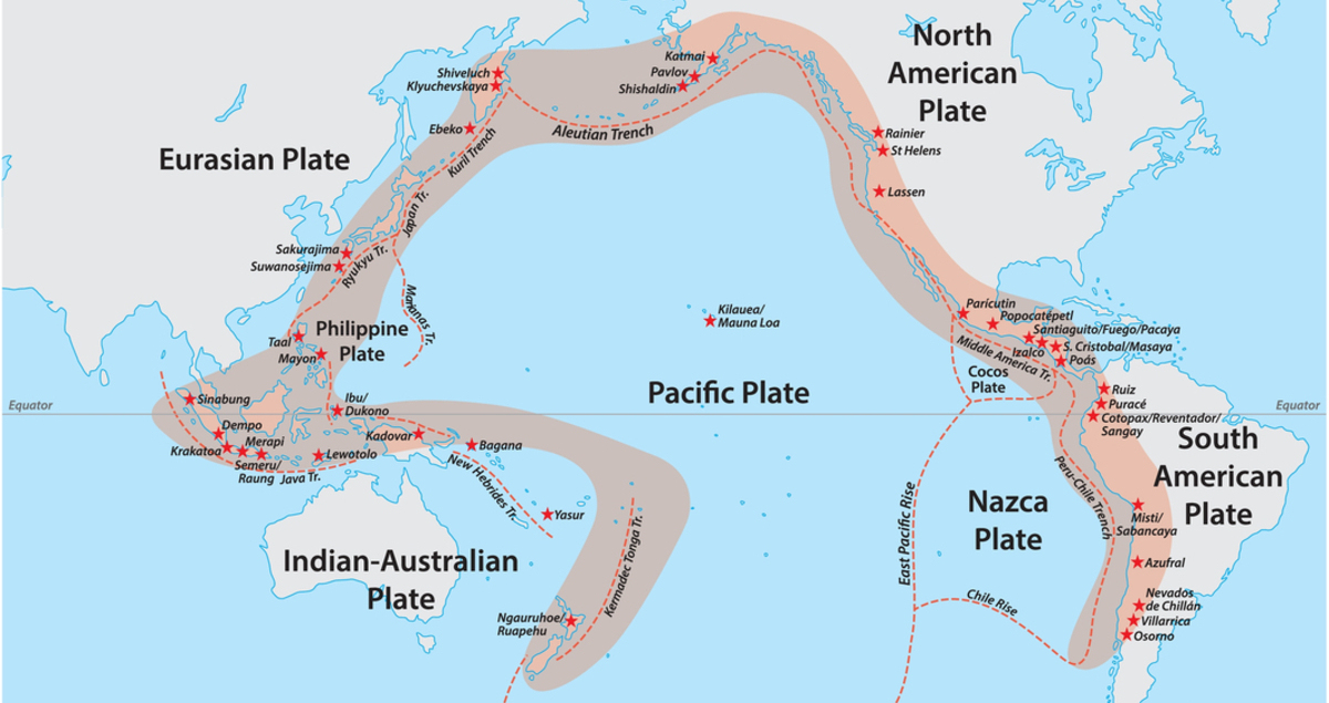 The Ring of Fire is a U-shaped belt where volcanic eruptions and geothermal activity are common