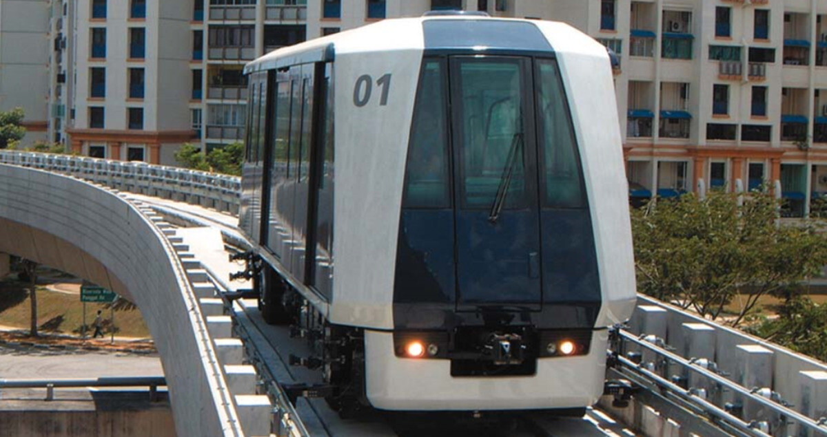 The Sengkang-Punggol Line in Singapore uses LRT (Light Rail Transit) system.