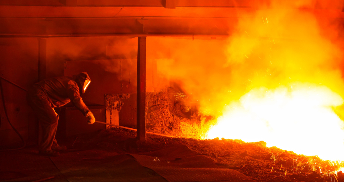 Steelmaking blast furnaces can reach temperatures of around 1,500°C