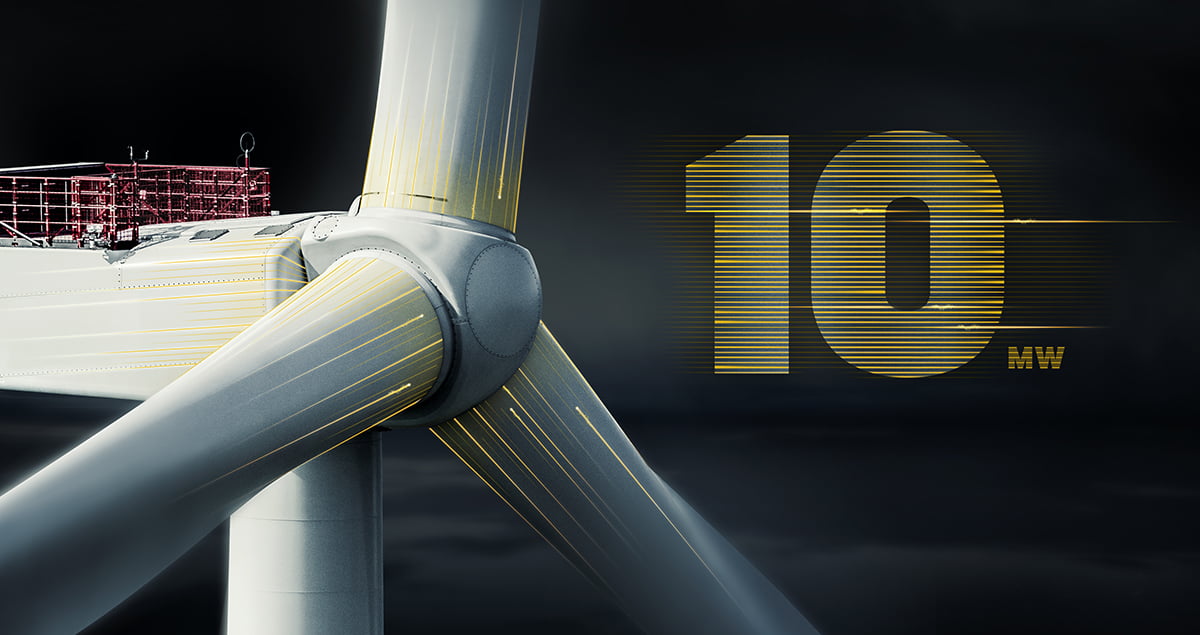 The V164-10 MW is the world’s first double-digit wind turbine