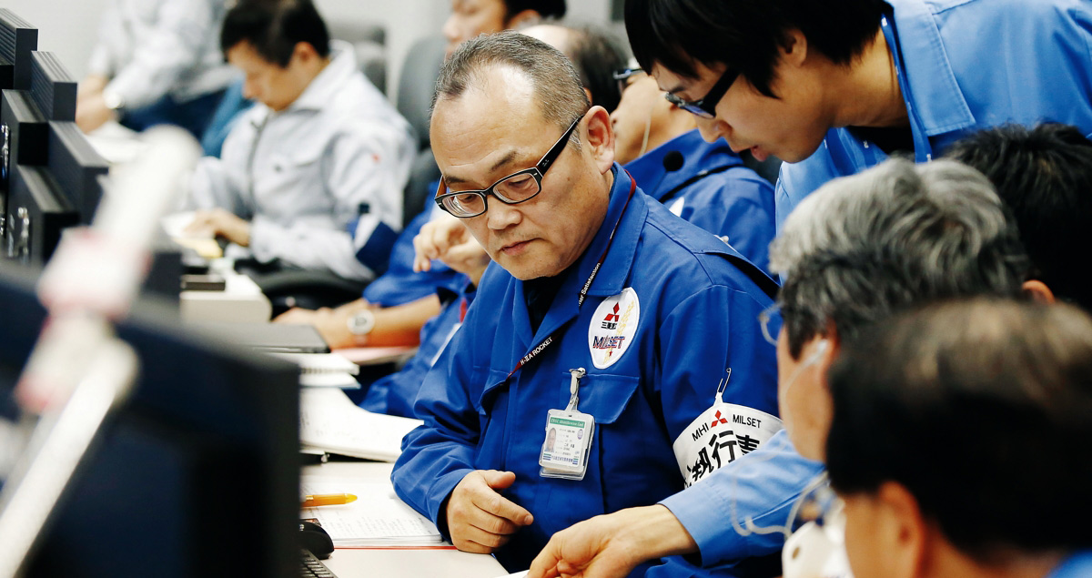 At 5:31 p.m. Koki Nimura commits to a launch time of 5:45. All systems are Go for launch of the satellite.
